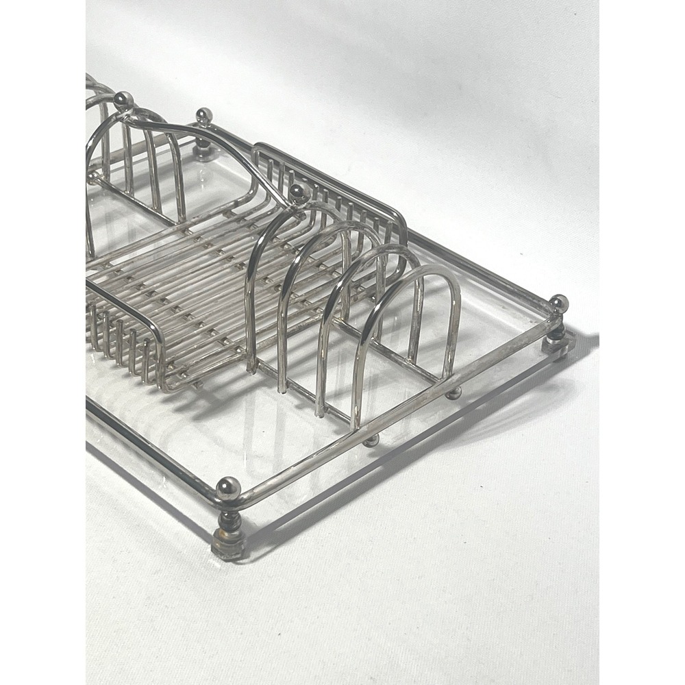 Vintage Davco Silverplate Flatware Caddy Acrylic Buffet Holder Hollywood Regency - Picture 4 of 9